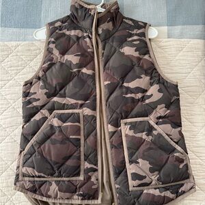 J. Crew Camouflage Quilted Vest